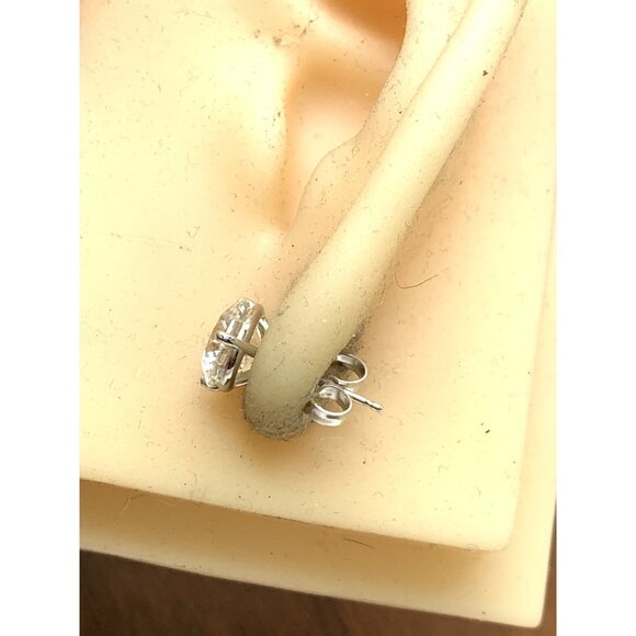 Diamond Earrings 14k White Gold 4.94ctw IGI Certified Lab Grown Stud Push Backs - Picture 7 of 12